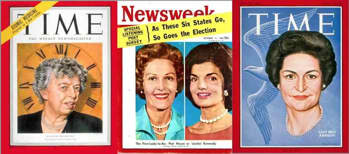 First Ladies on Time and Newsweek
