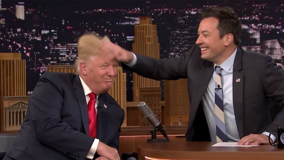 Jimmy Fallon Talks Trump Hair-Ruffling: “I Almost Did it to Minimize Him”