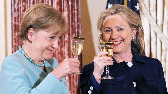Hillary Clinton and Angela Merkel