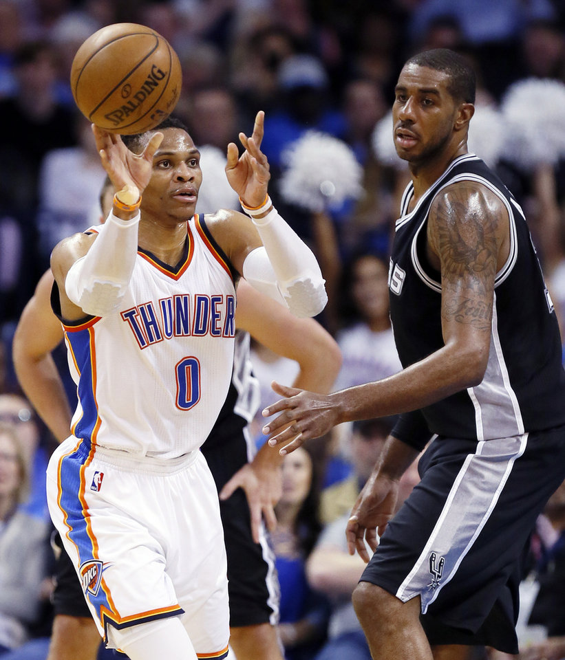 Thunder comes in on wrong side of a big rally against Spurs