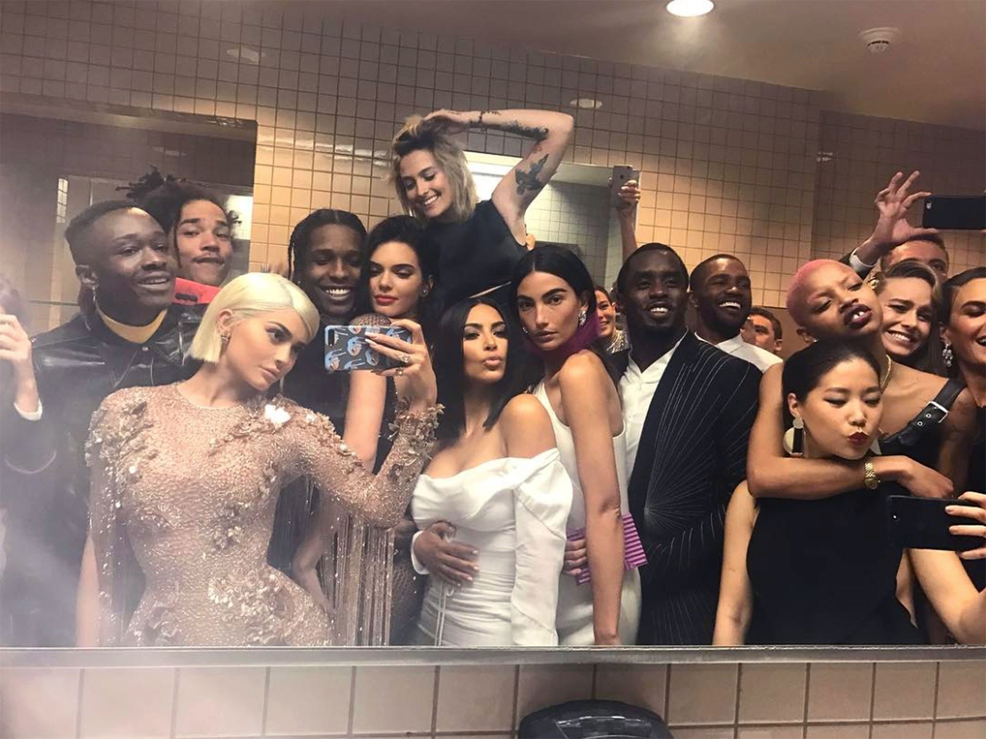 Kendall Jenner and A$AP Rocky Cuddle Up in Epic Bathroom Selfie at Met Gala
