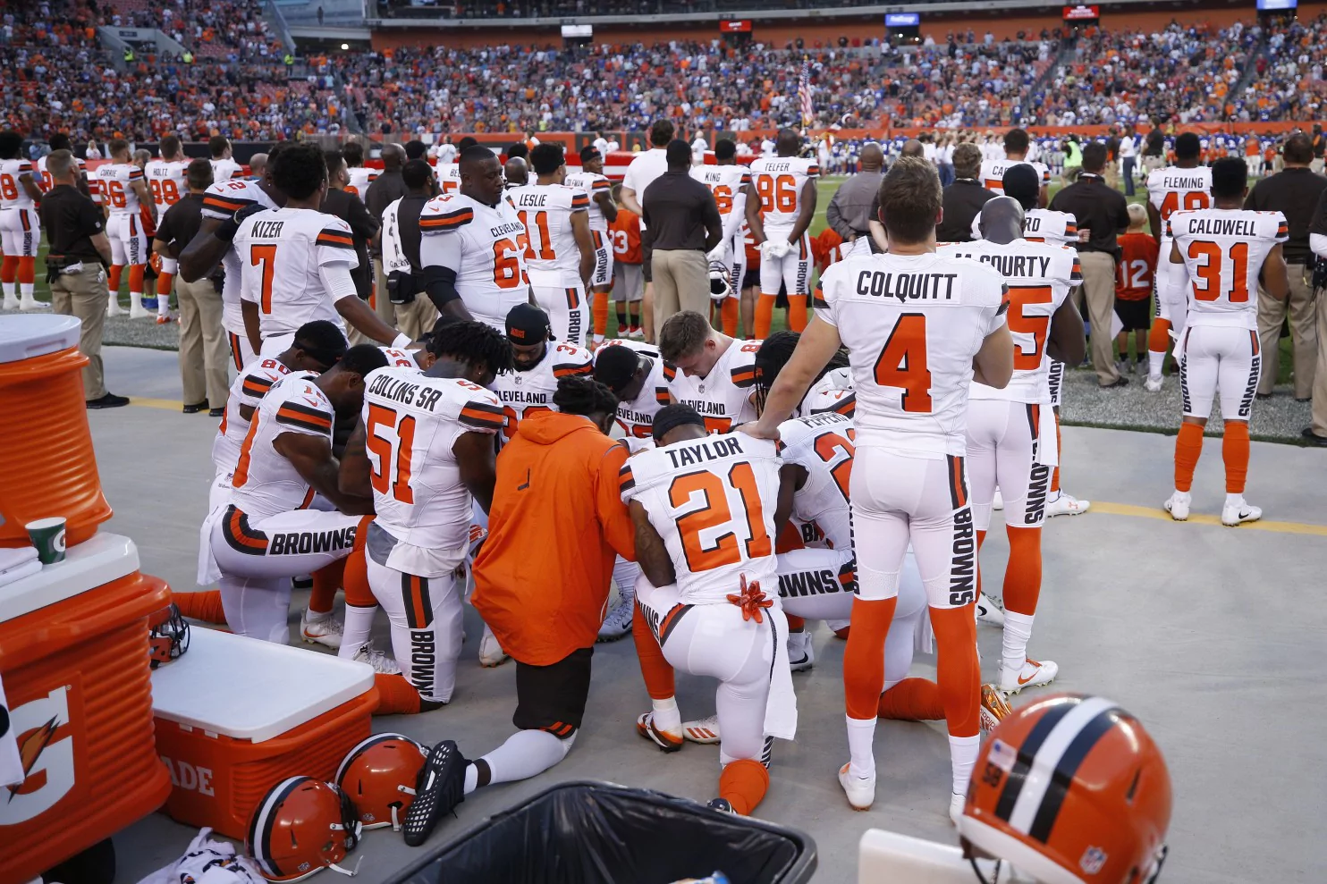 How the youngest team in the NFL staged its largest national anthem protest