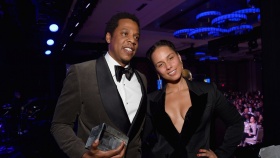 Clive Davis, Alicia Keys Honor Jay-Z at Pre-Grammys Gala